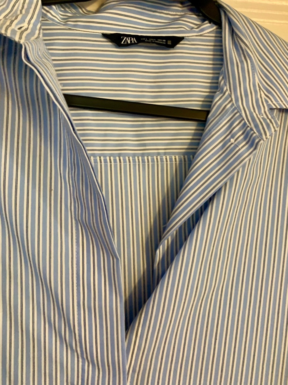Zara Light Blue & White Pinstripe Button-Down Shirt - Picture 2 of 3